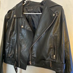 PRINCESS POLLY Black Leather Jacket